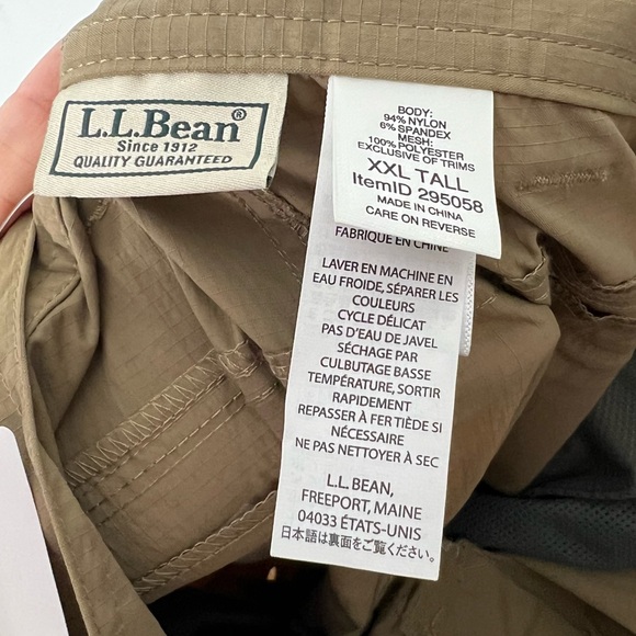 NEW L.L. Bean XXL Tall Insect Repellent Permethrin Pants Hiking Pockets Tan 939 - Picture 10 of 10